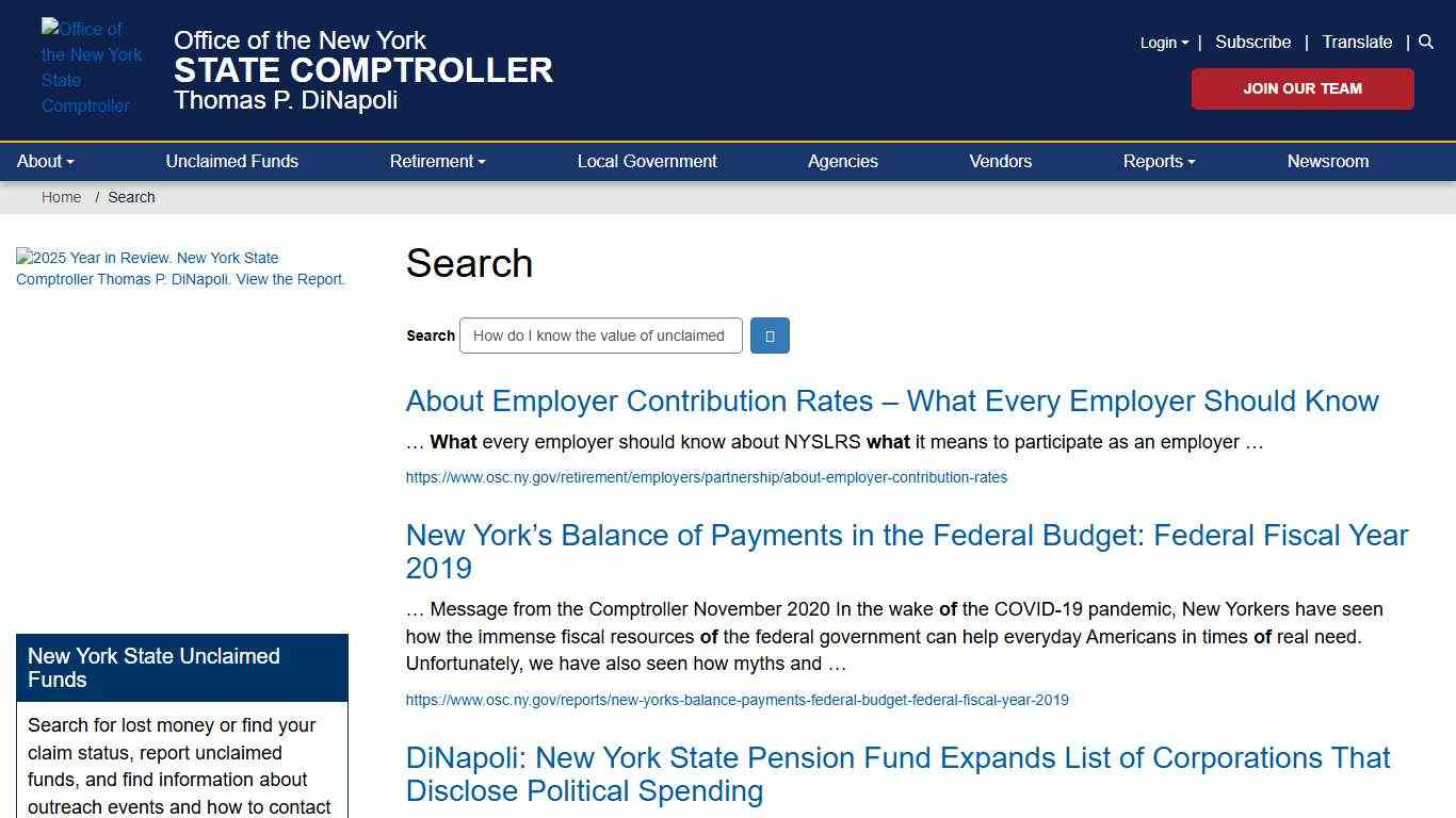 Search Office of the New York State Comptroller